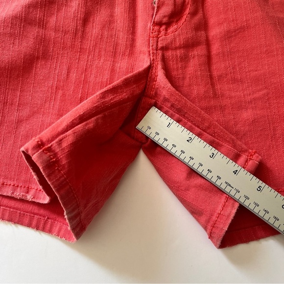 Seven 7  Jeans Denim Jean Shorts Coral Orange Stretch Cotton Beachy Distressed 8 - Picture 7 of 13